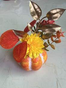 1PC Artificial Pumpkin Potted Plant, Christmas Thanksgiving Valentine's Day Autumn Harvest Decorative Potted Plant, Home Desktop Decor Potted Plant. - Pumpkin Style - View 12