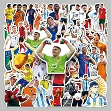FIFA 50Pcs Football Star Stickers Featuring Lionel Messi, Cristiano Ronaldo, Lamine Yamal, Declan Rice & Jude Bellingham, Soccer Player Decorative Sticker Set For Laptop, Notebook, Luggage & Football Fans - Multicolor - View 6