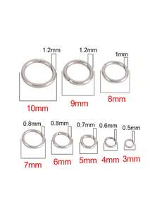 1000pcs Stainless Steel Open Jump Rings, DIY Jewelry Making Accessories, Bendable, Oxidation-Resistant, Suitable For Earrings And Various Jewelry Making, Handmade Materials, Beaded Bracelet Connector, Single Flat Iron Ring, Necklace Connector Ring, Earring Necklace Accessories - Stainless Steel Closed Ring - View 11