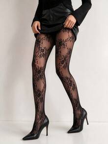 3pcs/Set Women's Lace Sheer Fishnet Leggings Set, Sexy Elegant Comfortable Daily Work Party Socks - Multicolor - View 4