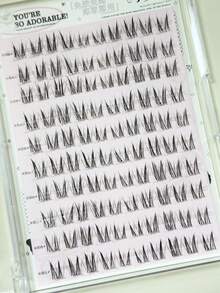 100片自然感韓系貓眼假睫毛，適合女性，新手友善，逼真接睫毛效果，免膠水 C 捲上睫毛 - C - 查看 7