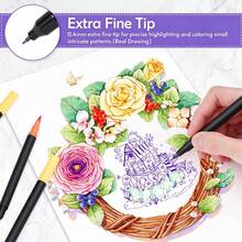 168 Colors Brush Pens And Fine Dual Tip Watercolor Pens Set, Flawless Coloring Book Markers [Professional Art Use] - Sets - View 8