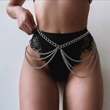 1pc Women's Gunmetal Sexy Tassel Multi-Layer Waist Chain Body Chain - Gunmetal - View 6