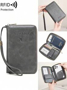 FOREVER MIYIN RFID Blocking Travel Passport Holder Wallet, Zip Wrist Strap, Phone Pocket Pen Slot Multi Card SD Slots, Large Capacity, Coin Pocket, Travel Essential - Multicolor - View 15