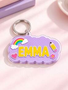 2D Flat Custom Cloud Acrylic Keychain Personalized Name Charm Cute Pendant For Backpack School Bag Handbag Luggage Back To School Holiday Party Gift - Multicolor - View 8