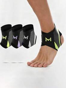 Sports Ankle Support Brace, Suitable For Basketball, Football, Volleyball And Fitness, Unisex, Shock-Absorbing To Reduce Foot Fatigue, With Hook And Loop Heel Support, Wrap-Around Compression Design, Adjustable Ankle Joint Support - Multicolor - View 1