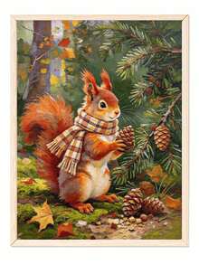 DIY Digital Painting Set, Frameless Red Squirrel With Oil Painting, Home Wall Art Decoration. - A - View 4