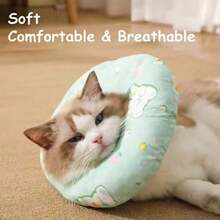 Pet Elizabeth Collar Cat Neck Collar Anti-Licking Neck Ring Shame Collar Spay/Neuter Head Collar Soft Elizabeth Collar - Mint Green - View 4