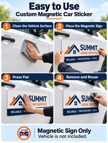 Custom Car Magnetic Signs, Personalized Logos For Your Car Van Truck, Waterproof Design, Mobile Advertising Business Vehicle Signage - Multicolor - View 5