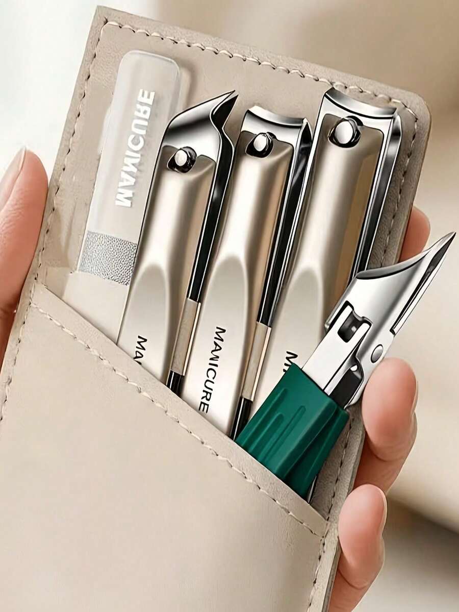 1 Set Professional Stainless Steel Thick Hard Nail Care Kit, With Effort-Saving Nail Clippers, Wide Opening Angled Toenail Clippers, Suitable For Thick Nails And Inward-Curving Nails, For Toenail And Foot Care