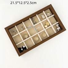 6/1pc Wooden Jewelry Tray Storage Box, Drawer Organizer, Jewelry Drawer Liner Container Display Box, For Storing Earrings, Necklaces, Rings, Bracelets, With Removable Dividers, Suitable As Gift For Women, For Storage Organization And Travel Essentials, Back To School Season - Multicolor - View 7
