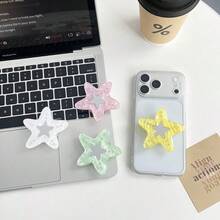 Giá đỡ điện thoại gương đính đá hình ngôi sao năm cánh họa tiết vỏ sò, giá đỡ điện thoại để bàn gấp gọn thu gọn được - Nhiều màu - Xem 1