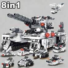 1628pcs Bagged High-Difficulty Military Tank 8-In-1 Assembly Model - DIY Building Block Set, Complex Adult Construction Puzzle, STEM Toy, 8-In-1 Modified Military Vehicle Kit, Home Decor For Study/Living Room, Holiday Gift Collectible, High-End Educational Construction Toy, Suitable For Military Model Enthusiasts, Puzzle Lovers And Creative Building Enthusiasts - Multicolor - View 7