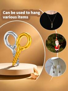 Mini Eye Screws, 300pcs Box Set Or 100pcs Loose Option, Gold And Silver Available, Set Includes 8mm, 10mm And 13mm Sizes, Suitable For DIY Resin Pendants, Wooden Charms, Necklace And Earring Connector Making - Sheep Eye Nail - View 1
