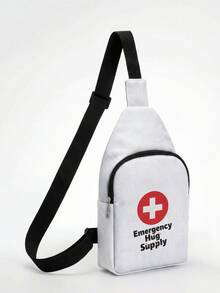 1pc Red Cross Emblem Print Sling Chest Bag, Adjustable Strap Zipper Crossbody Sling Bag, Lightweight Casual Daypack For Outdoor Travel Daily Shopping - Multicolor - View 6