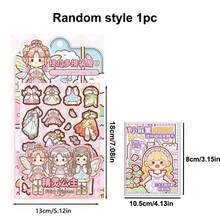 1 Set Sweet Cool Style Clothing Stickers, Daily Outfit Paper Princess, DIY Cute Cartoon Princess Character - Multicolor - View 12