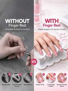 1pc Nail Finger Support Stand, 4-Slot Cloud Shaped Nail Finger Support, Stable Nail Support For Precise Nail Painting, Reusable Nail Finger Support And Home Nail DIY Hand Support Tool - Multicolor - View 5