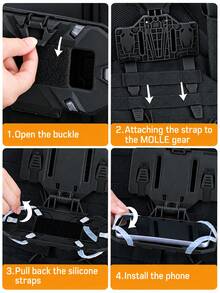 Portable Tactical Vest Chest Rig Phone Holder For Fast Photo Foldable MOLLE Mount Phone Panel For Men Women Mini Chest Phone For Running Vlog Cosplay Hiking Workout Equipment Room Home Decor Gym Clothes Hiking Camping Camping Essentials Accessories - Multicolor - View 8