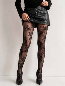 3pcs/Set Women's Lace Sheer Fishnet Leggings Set, Sexy Elegant Comfortable Daily Work Party Socks - Multicolor - View 5