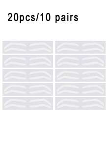 20pcs Eyebrow Drawing & Template Stickers, Suitable For Semi-Permanent Eyebrow Tattooing And Makeup, Positioning, Spraying & Shaping Auxiliary Tools - Multicolor - View 6
