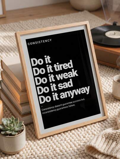 1pc Inspirational Canvas Wall Art - "Take Action" Perseverance Poster, Black Background With White Text, Suitable For Home Office, Gym Or Workspace Decoration, Poster Wall Art, Perfect Room Decor