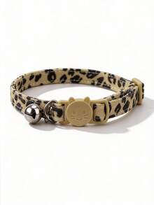 1pc/2pcs Leopard Print Cat Necklace With Bell, Adjustable Neck Collar For Cats - Multicolor - View 13