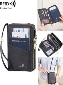 FOREVER MIYIN RFID Blocking Passport Cover, Zip Wristlet Travel Wallet, Phone Pocket, Multi Card & SD Slots, Pen Holder, ID Window, Large Capacity Travel Essential - Multicolor - View 11