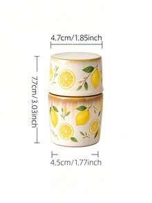 1pc Lemon Pattern Ceramic Toothpick Holder, Home Decor Toothpick Box, Suitable For Living Room/Kitchen/Dining Room, Creative Toothpick Storage - View 5