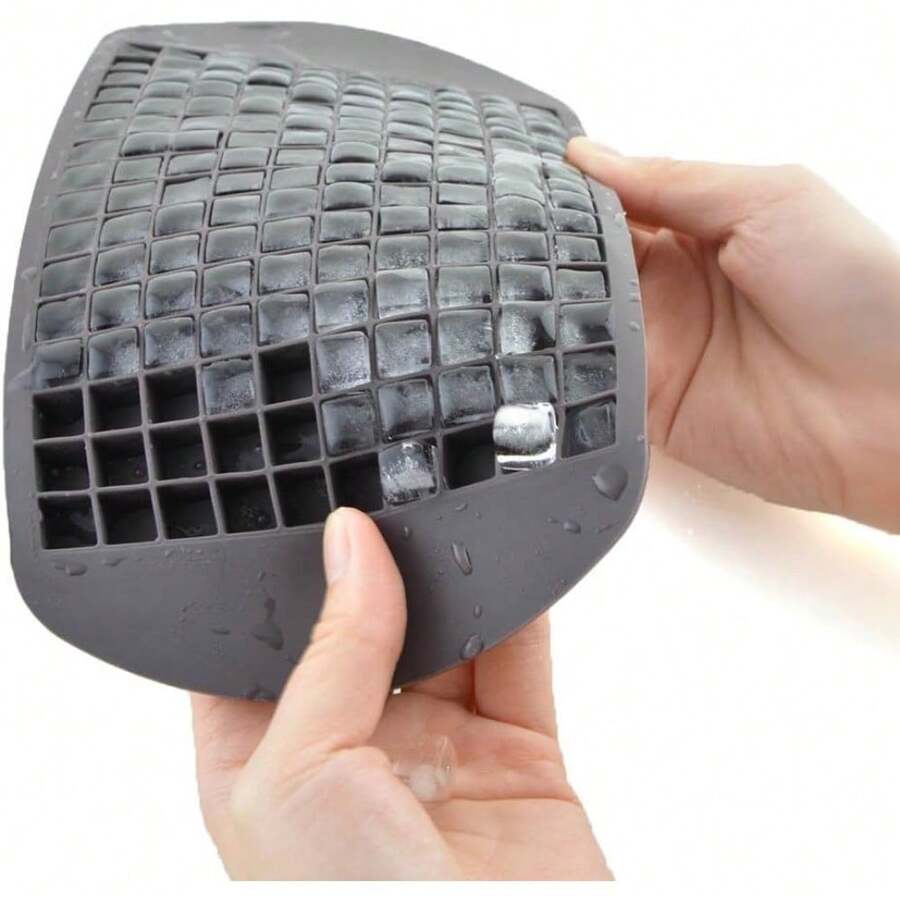 160-Cavity Silicone Ice Tray (Black), Flexible Silicone Ice Mold, Easy Release Design, Specially Designed For Freezer, Suitable For Cocktails, Whiskey And Various Beverages