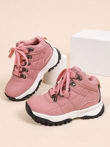 1 Pair Kids Hiking Outdoor Sports Shoes, Rubber Non-Slip Sole, Wear-Resistant, Dirt-Resistant, Sturdy Material, Suitable For Outdoor Sports And Running - Pink - View 17
