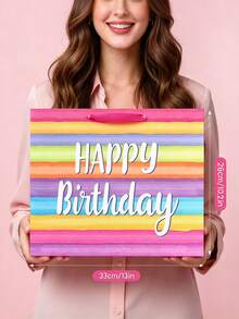 5/10/15pcs Happy Birthday Gift Bag Set, Reusable Gift Bags With Handles, Party Bags, Foldable Shopping Bags, Premium Paper Tote Bags, Suitable For Friends, Family, Children, Birthday Party Decorations, Celebration Accessories - [HB]-1 - View 5