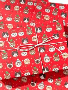 40 Sheets 50x35cm Christmas Cat Pattern Paper Napkins, Multiple Packaging, DIY Handmade Wrapping Paper, Suitable For Winter Christmas, Waterproof And Reusable, Indoor Tabletop Gift Box, Gift Bag Filler Wrapping Paper, Best Gift For Cat Lovers - Red Christmas Cat - View 7