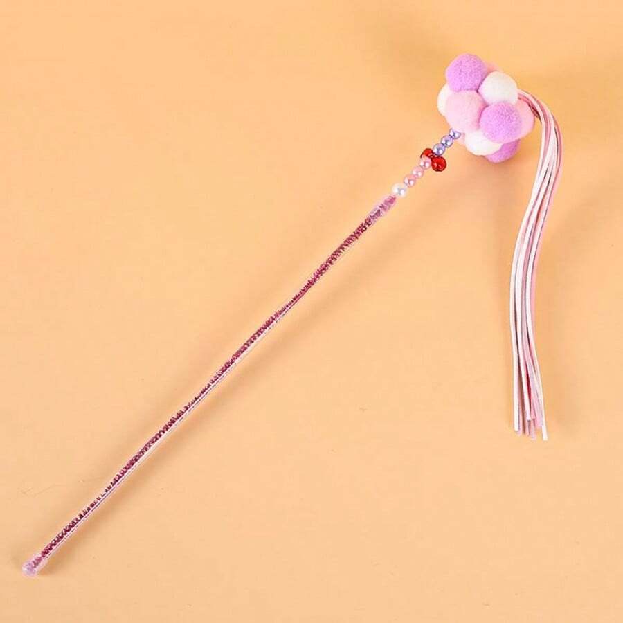 附鈴鐺與流蘇的貓咪逗貓棒仙女貓玩具寵物用品 - 淡紫色 - 查看 1