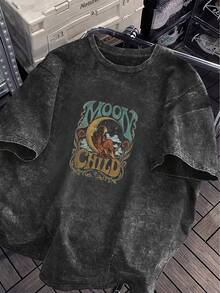 Washed T-Shirt, Vintage Style, 90s Distressed Plus Size Women's T-Shirt, Women's Top - Black - View 3