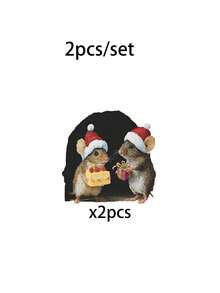 Christmas Mouse Hole Stickers Removable Waterproof PVC Wall Decals For Baseboards, Stair Corners, Cabinets And Indoor Surfaces Halloween Party Decor - A - View 12
