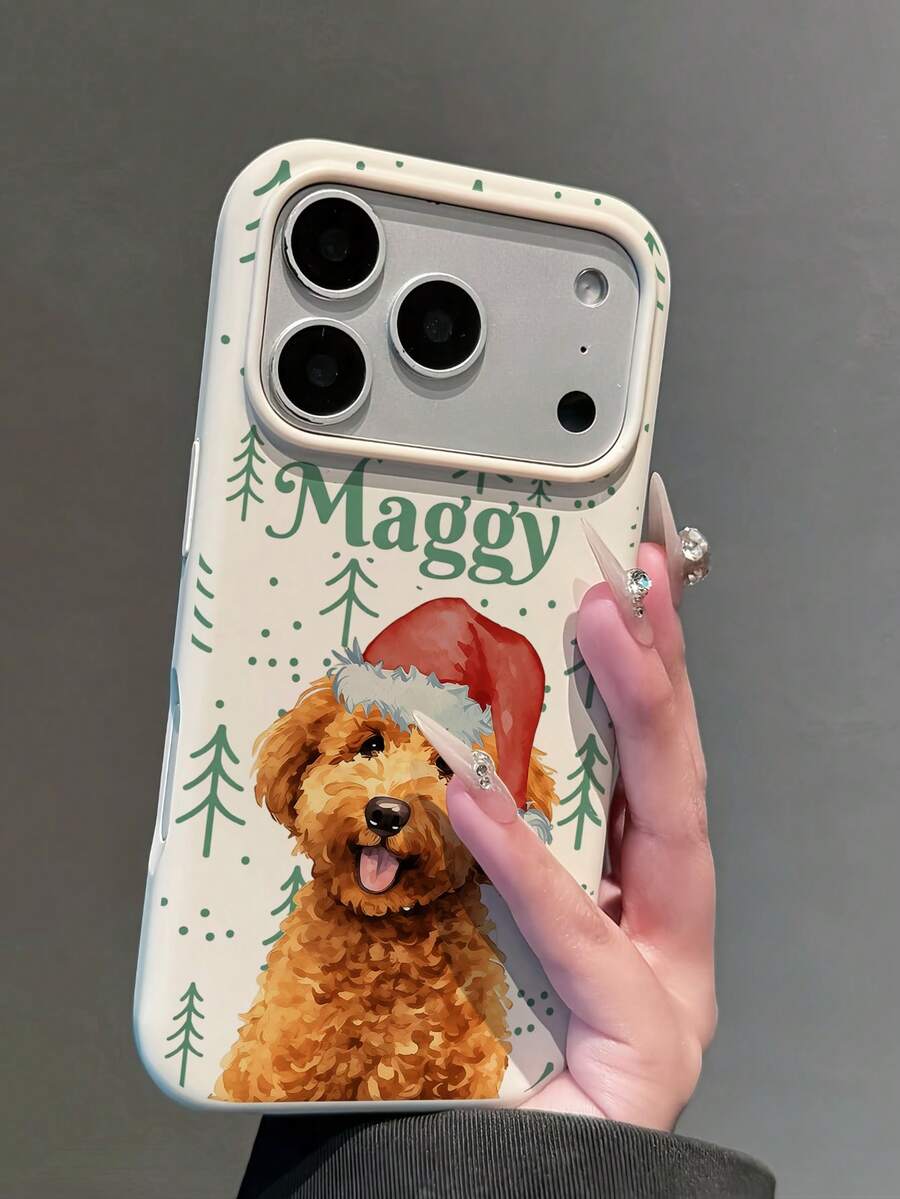 Minimalist Beige Christmas Tree & Cute Christmas Teddy Dog Print Phone Case, Ins Style Lightweight Soft TPU Material Protective Shell, Compatible With IPhone 18 Pro Max 17 17 Pro 17 Pro Max 18 Pro 15 15 Plus 15 Pro Max 14/14 Pro 14 Pro Max 13 13 Pro 13 Pro Max 12/12 Pro 12 Pro Max, Cute Phone Case - Multicolor - View 1