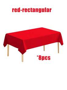 1/3/8pcs - Christmas Plastic Tablecloth, Disposable 8pcs, 54 X 108 Inches Tablecloth, St. Patrick's Day, Christmas Decoration, Tablecloth, Rectangular, Forest Pattern, Valentine's Day, Thanksgiving, Emerald Green, Plastic Cover, Leak-Proof And Durable - Multicolor - View 11