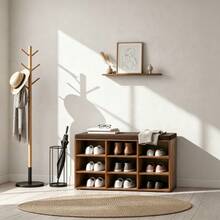 VASAGLE Shoe Changing Stool - Yellow - View 1