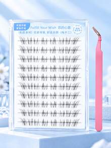 80 Clusters C-Curl Wide Span Single-Strand False Eyelashes, Thin Transparent Stem, Soft Hair Clusters, Natural Curl, DIY Segmented Lash Extensions - View 5