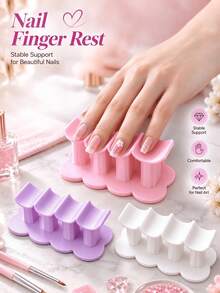 1pc Nail Finger Support Stand, 4-Slot Cloud Shaped Nail Finger Support, Stable Nail Support For Precise Nail Painting, Reusable Nail Finger Support And Home Nail DIY Hand Support Tool - Multicolor - View 1