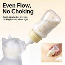 120ml Dual Nipple Cloud Arc Anti-Slip Pet Feeding Bottle With Anti-Choke Silicone Nipple For Kitten Feeding - 120ml - View 4
