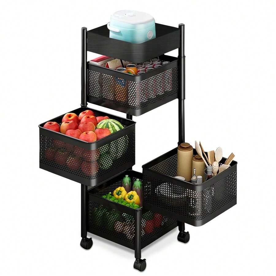 Kitchen Spice Trolley - NEGRO - View 1