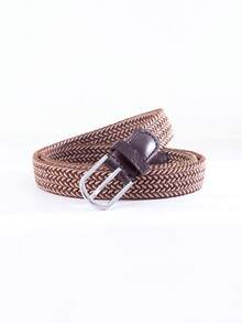 1pc Elastic Woven Belt, Vintage Women's No-Hole Quick-Dry Waist Belt, Suitable For Jeans And Dresses - Woven Canvas - View 5