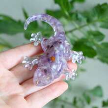 1pc Crystal Resin Gecko, DIY Jewelry Decoration, Lizard Decorative Collectible Ornament, Jewelry Making Style, Holiday Party, Indoor, Yard Decoration, Beach Party, Best Holiday Gift. Random Color 1pc - Crystal Resin Gecko - View 8