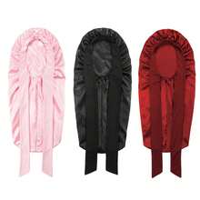 1pc Long Bonnet For Braids Curly Hair Long Hair,Satin Bonnet With Tie - Multicolor - View 7