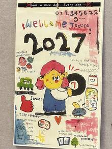 2027 Cute And Playful Children's Artwork Calendar, Daily Plan Check-In Monthly Calendar, Home Decoration Decorative Item, Gift Item - View 2
