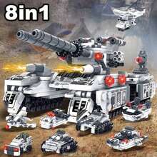 1628pcs Bagged High-Difficulty Military Tank 8-In-1 Assembly Model - DIY Building Block Set, Complex Adult Construction Puzzle, STEM Toy, 8-In-1 Modified Military Vehicle Kit, Home Decor For Study/Living Room, Holiday Gift Collectible, High-End Educational Construction Toy, Suitable For Military Model Enthusiasts, Puzzle Lovers And Creative Building Enthusiasts - Multicolor - View 5