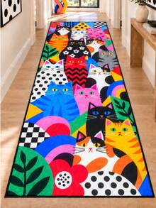 Chilai Home Animals Area Rug, Modern Rug, Washable Kitchen Rug, Non Slip Floor Mat For Living Room, Bedroom & Home Decor, Made In Turkiye - Multicolor - View 3