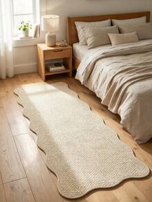 1PC White Faux Sisal Runner Rug,For Hardwood Floors In Entryways,Laundry Rooms,Hallway,Bedroom,Kitchen,Dining Room,Stylish Long Floor Mat,Door Mat,Washable & Non-Slip,Hallway Rug,Rugs For Bedroom,Kitchen Rugs,Bedside Rugs,House Decor,Kitchen Decor - White - View 3