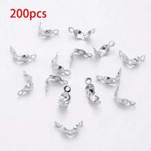 200/500 cái khóa nối, phù hợp làm đầu bấm hạt nối cho dây xích bi kim loại, phụ kiện làm trang sức DIY - Cúc bấm - Xem 15